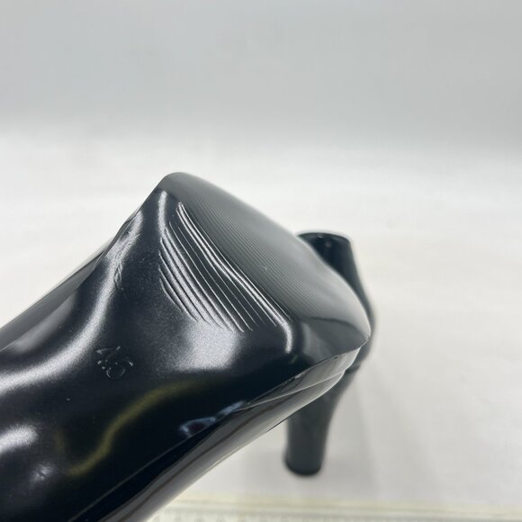 miss left Black Low Platform Chunky High Heels Slip On Closed Round Toe Pump - Picture 6 of 8